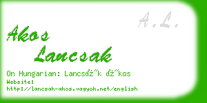 akos lancsak business card